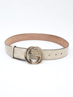 Cinto Gucci Interlocking - TAM 80 - Paris Brechó