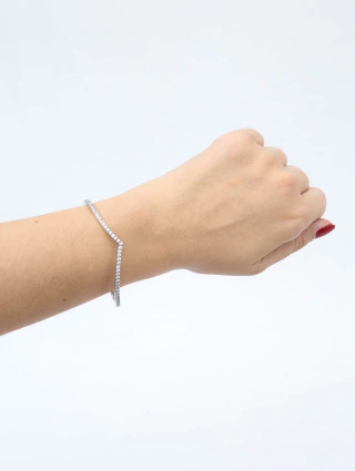 Bracelete Rígido Chevron Brilhante da Pandora