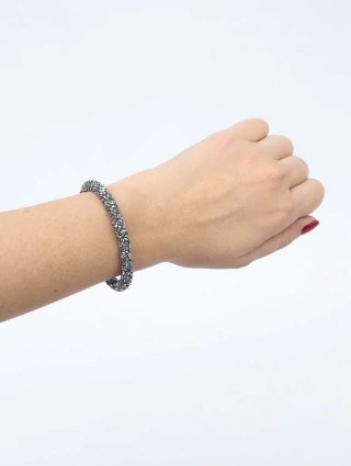 Pulseira Cravejada Prateada - comprar online