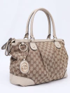 Gucci Beige/White GG Canvas Sukey Top Handle - Paris Brechó