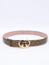 Cinto Gucci GG Heart Buckle Tam 100 na internet