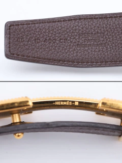 Imagem do Cinto Hermès 32mm Gold Plated H Strie Tam 85