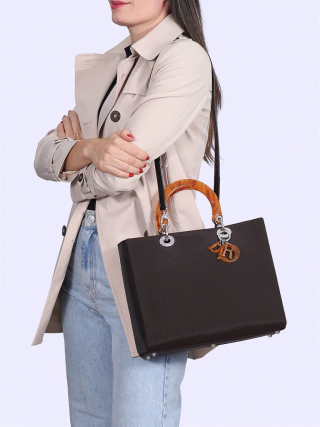 Bolsa Lady Dior Dark Brown Canvas Large - comprar online