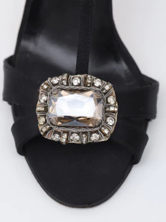Sapato Manolo Blahnik Cetim Preto c/ Pedras - 35 BRA na internet