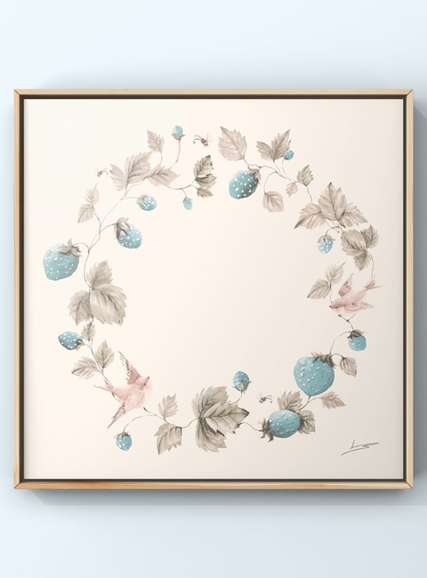 Papel de carta - Coroa de morangos azuis