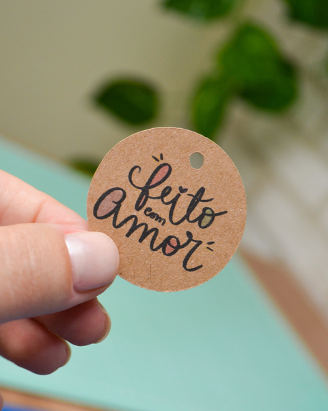Mini Tag Feito com amor