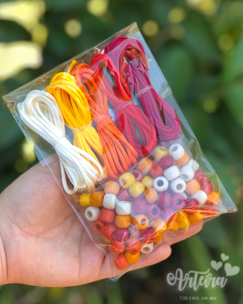 Combo Quentes - Miçangas e Cordão de Cetim