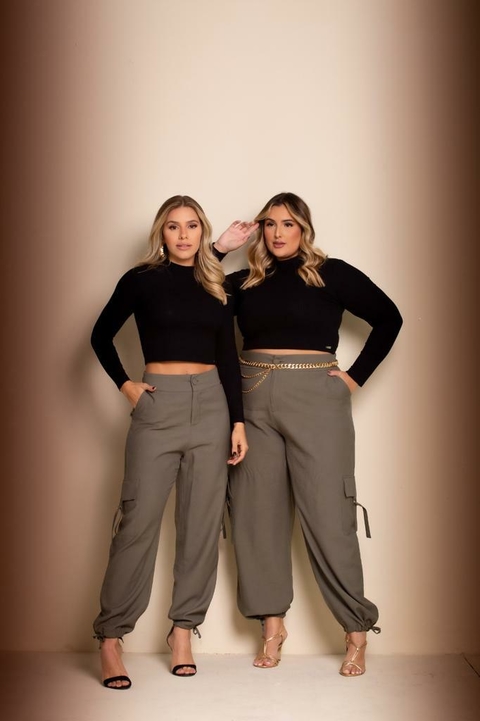 CALÇA JOGGER VERDE C/ BOLSOS 7157