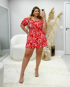 CONJUNTO CURTO ESTAMPADO VERMELHO 230918