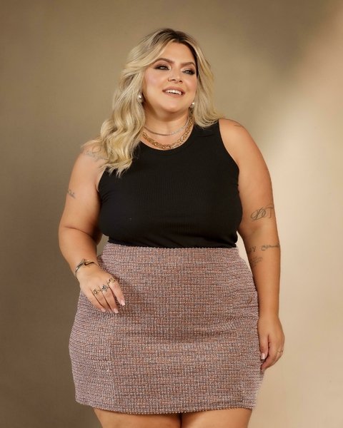 BLUSA MALHA CANELADA PRETA 240326