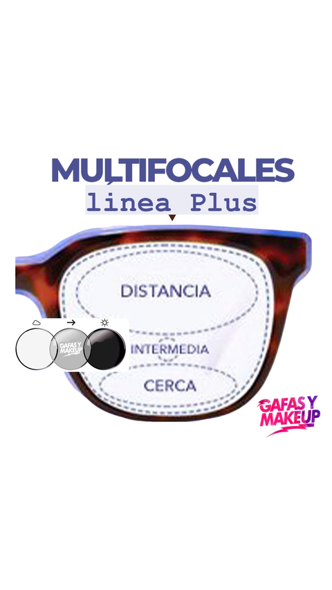 Cristales Multifocales Plus + fotocromatico+ blucut+ Antireflex