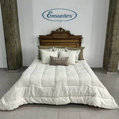 Acolchado Rustico Crudo Sara II Queen