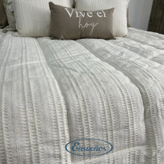 Imagen de Acolchado Rustico Crudo Sara II Queen