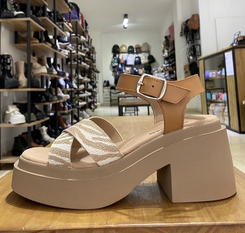 Sandalias Fleur Alta Cebra Marrón