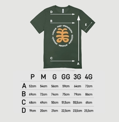 TABELA DE MEDIDAS CAMISETA AYA VERDE