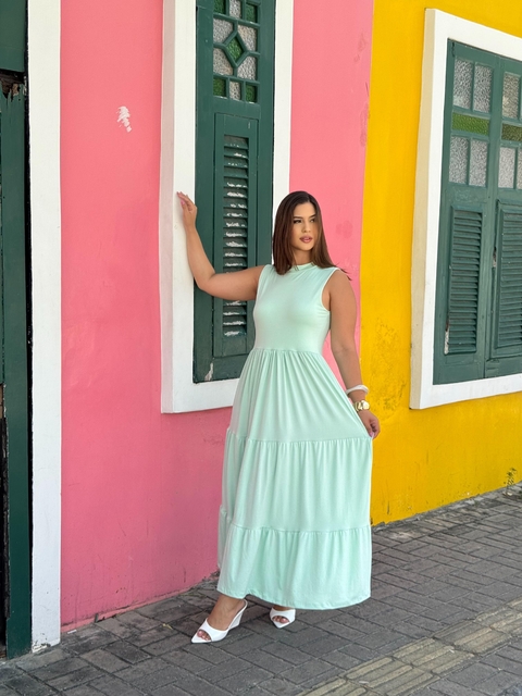 Vestido Paula (verde água) - comprar online
