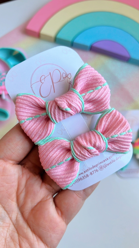 Gravatinha verde/rosa