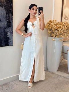 1162- Vestido linho | com cropped - comprar online