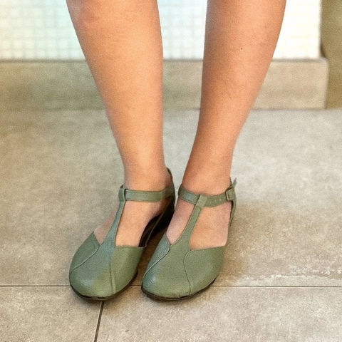 Sapato Catherine verde gris
