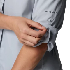 CAMISETA FEMININA MANGA LONGA DRY FPS 40 TAMIAMI II CINZA CLARO FL7278-032 COLUMBIA - Terratop Aventura