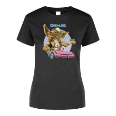 Playera negra para dama con diseño de los personajes de Gremlins