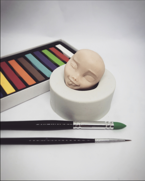 Moldes coleção humaninhos cartoon Rostos Expressões (Feminino/modelo F-04) 4,5cm de altura