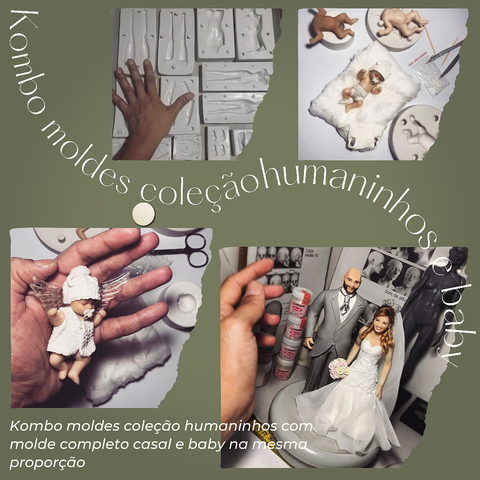 Ref.024-Kombo moldes família e baby ( moldes casal e molde bebê )
