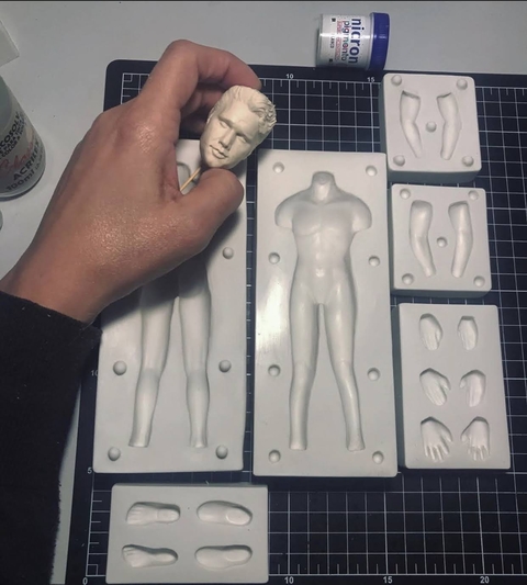 006-Molde corpo completo masculino com molde cabeça