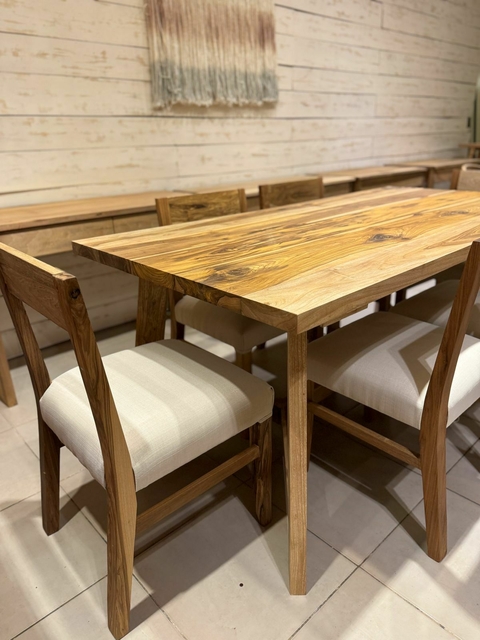 Mesa griego Petiribi macizo 180x90 + 6 sillas oregon - STOCK - - comprar online