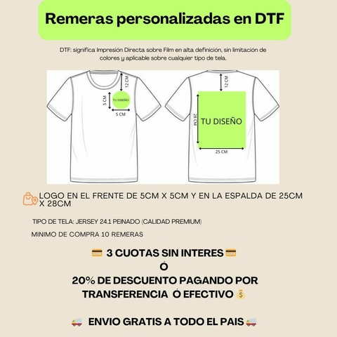 REMERAS PERSONALIZADAS UNISEX x 10 UNIDADES - comprar online