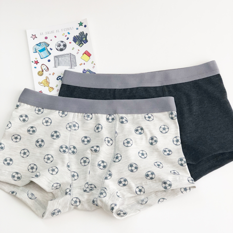 BOXER FUTBOL GRIS OSCURO (PACK X 2)