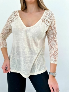 Remera 294 -Hilo- -Manga Encaje-