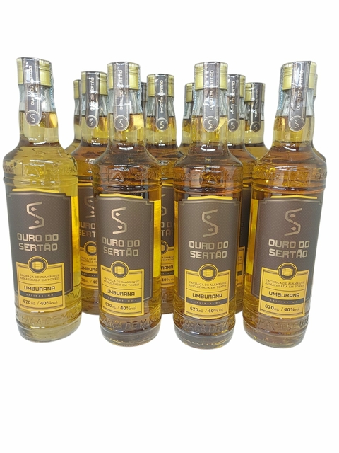Cachaça Ouro do Sertão Umburana, atacado caixa c/12 un.