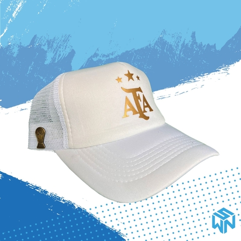 SWN - Gorra AFA con pin Copa del Mundo - Blanca