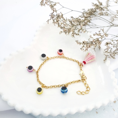 Pulseira Gold Olho Grego Color