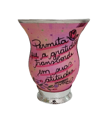 Cuia Baixa Forrada " Permita Que a Gratidão Transbordem em Suas Atitudes "