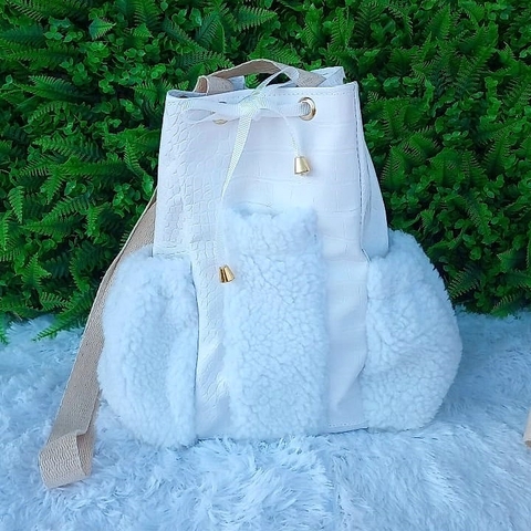 Mateira Slim Premium Couro Sintético " Branco Croco " 1.8 Litros