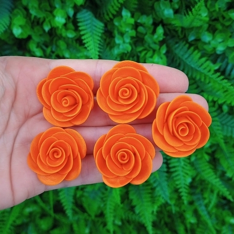 Kit 5 Mini Enfeites Rosas " Laranja "