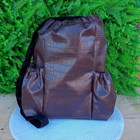 Mateira Slim Couro Sintético " Marrom Croco " 1,8 litros