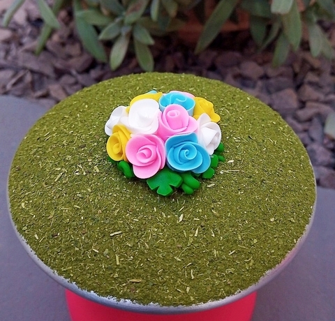 Enfeite de Chimarrão Buque de Rosas Grande