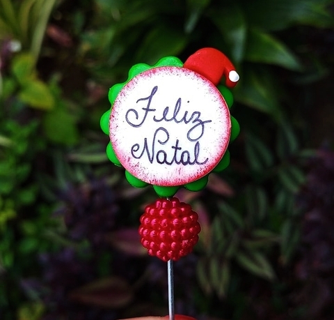Enfeite de Chimarrão " Feliz Natal" Pérola