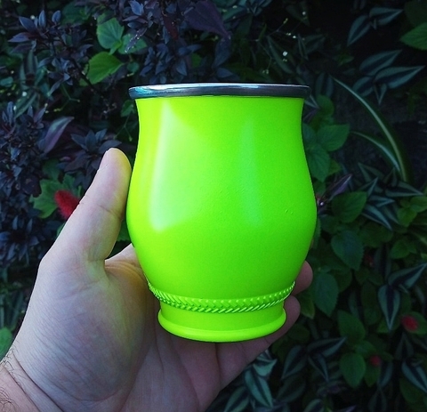 Cuia de Alumínio para Tererê " AMARELO NEON FOSCO "