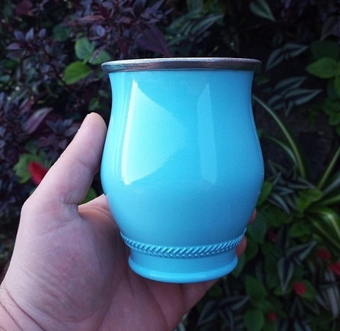 Cuia de Alumínio para Tererê " AZUL BB "