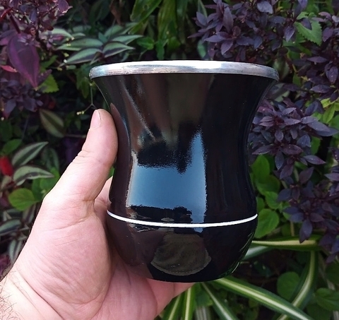 Cuia Bicolor Porongo " Black / Branco "