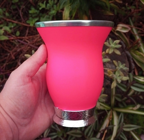 Cuia Lisa Porongo Baixa Rosa Neon Fosco - comprar online