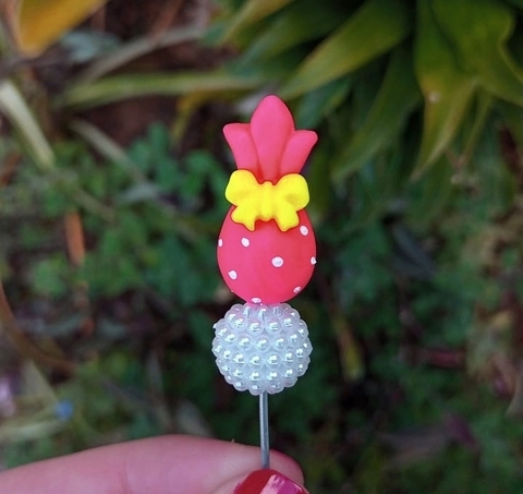 Kit 5 Enfeites de Chimarrão Ovo Páscoa Rosa com laço Neon Pérola