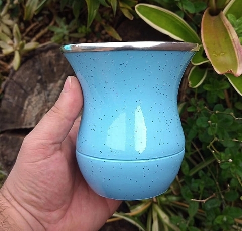 Cuia Color Glitter Porongo " Azul BB "