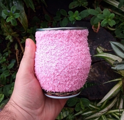 Cuia Fofis Tererê Alumínio " Rosa BB "