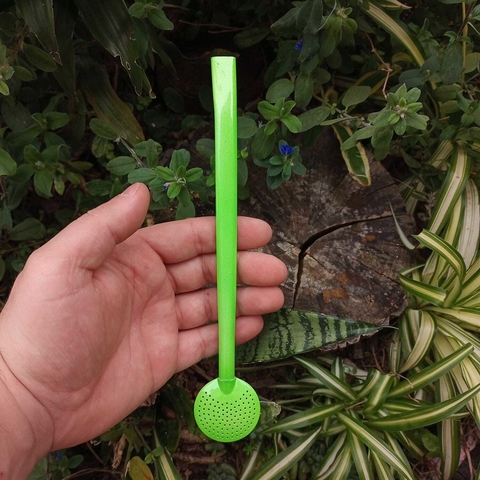 Bomba de Chimarrão Inox Pintura 23cm Bojo Fixo Pérola Verde Neon