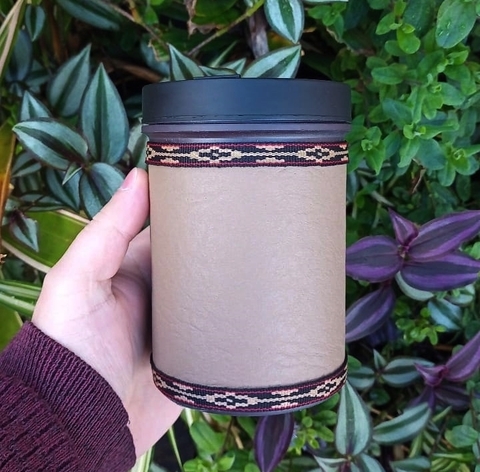 Porta Erva Forrado 250gr Courino " Bege Escuro "